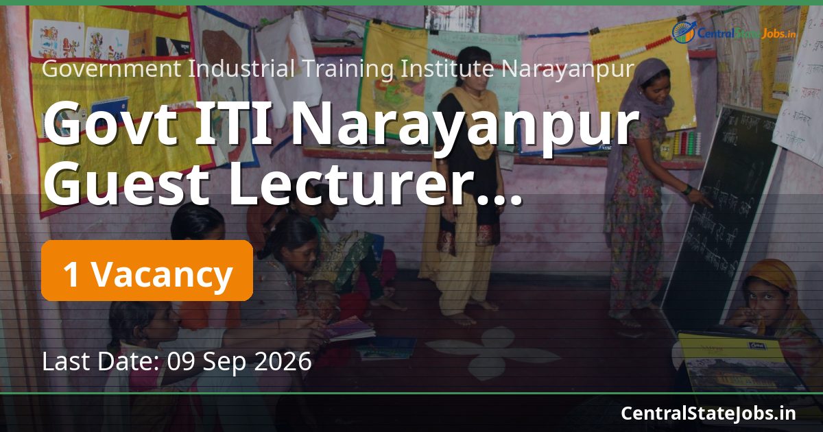 Govt ITI Narayanpur Guest Lecturer Recruitment 2026