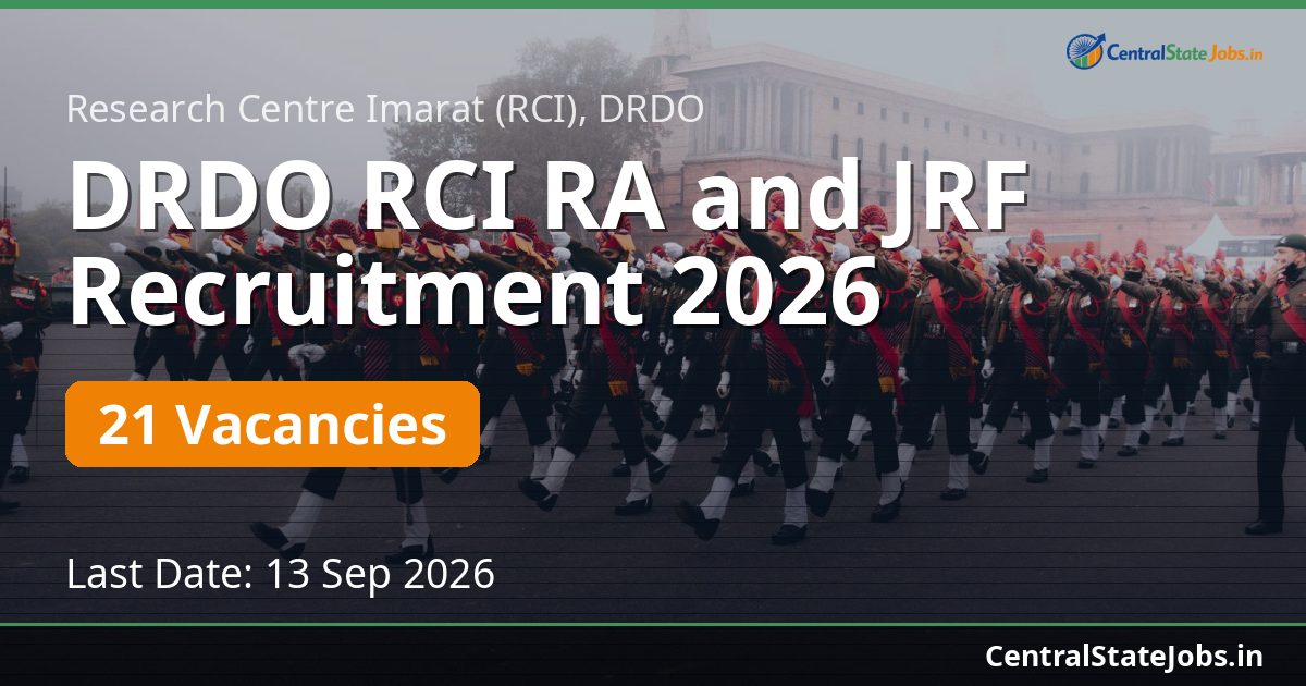DRDO RCI RA and JRF Recruitment 2026
