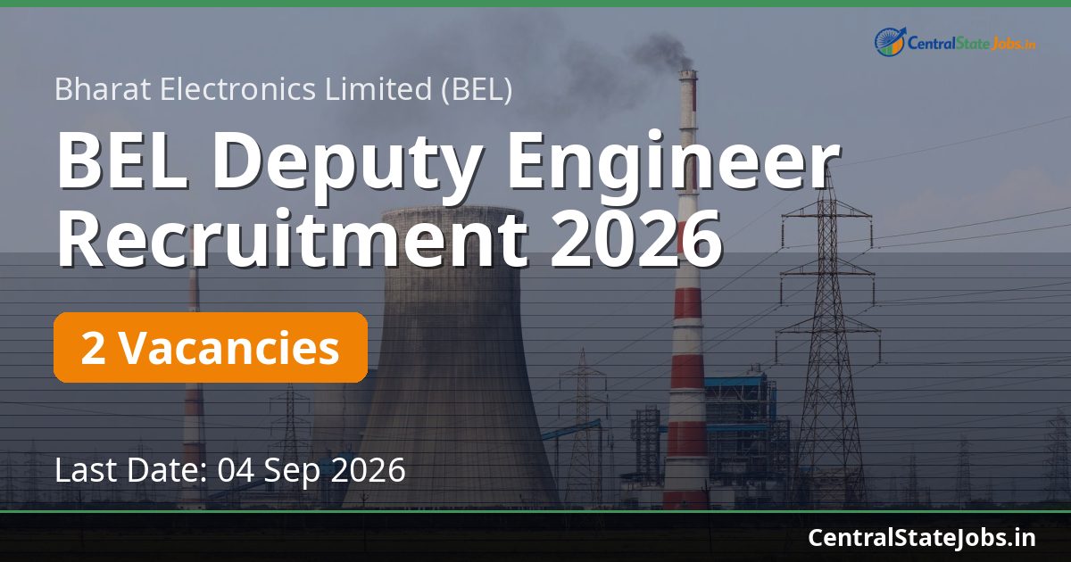 BEL Deputy Engineer Recruitment 2026