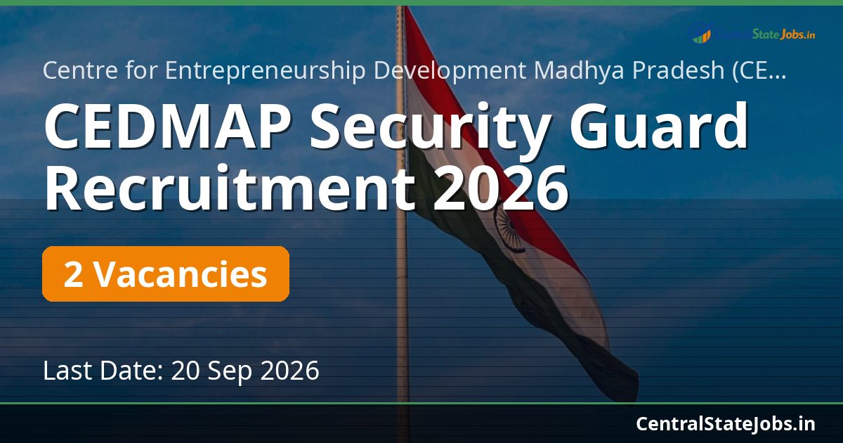 CEDMAP Security Guard Recruitment 2026