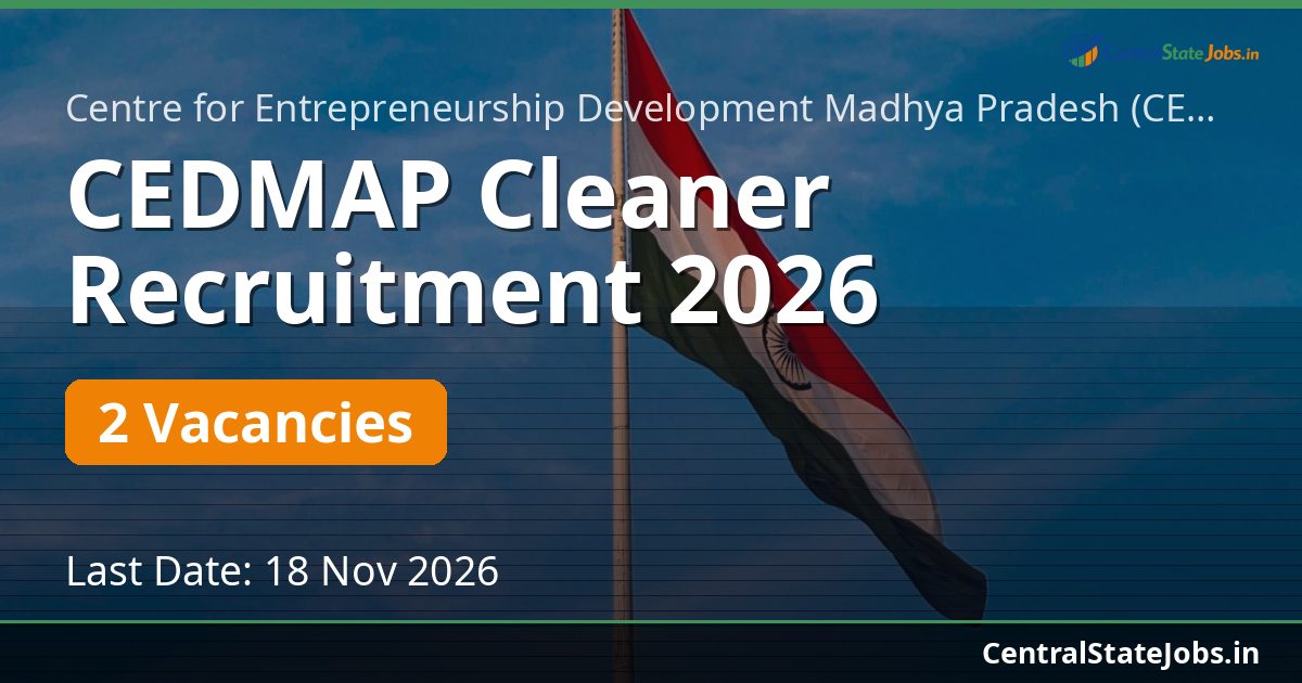 CEDMAP Cleaner Recruitment 2026