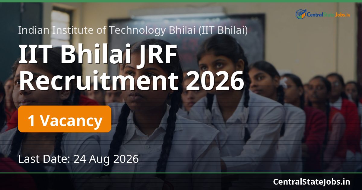 IIT Bhilai JRF Recruitment 2026