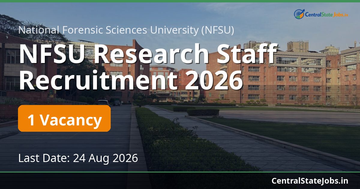 NFSU Research Staff Recruitment 2026