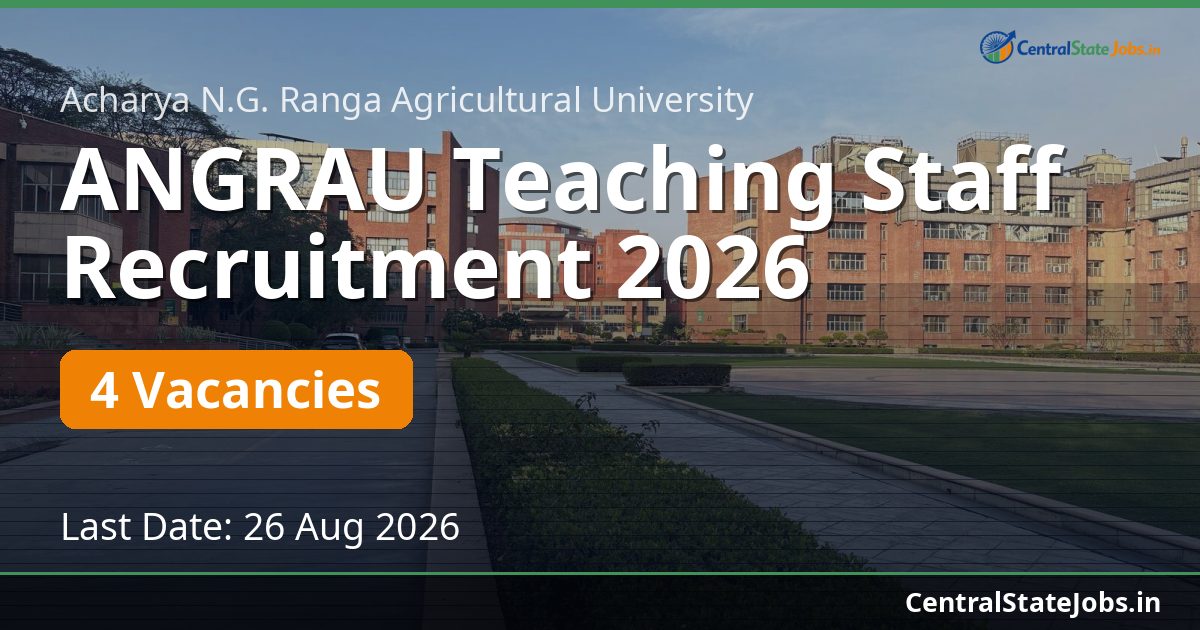 ANGRAU Teaching Staff Recruitment 2026