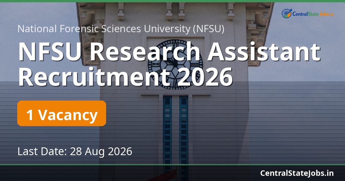 NFSU Research Assistant Recruitment 2026