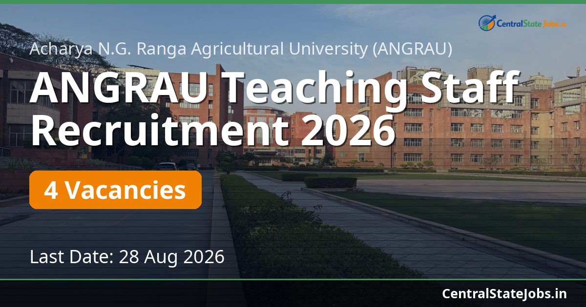 ANGRAU Teaching Staff Recruitment 2026