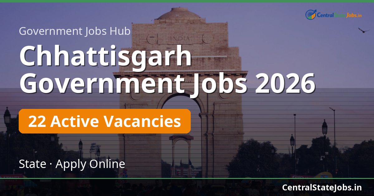 Cg Job Chhattisgarh Government Jobs August 2026 | Central State Jobs